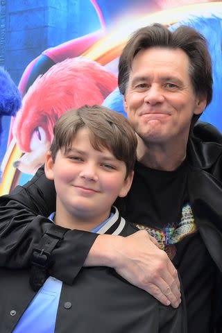Jackson Carrey and Jim Carrey.Credit: Charley Gallay/Getty for Paramount Pictures