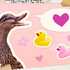 Collage of a mother duck facing three rubber ducks, representing her children. A speech bubble with a heart is coming out of the mother's mouth, symbolizing the advice given by mothers to their children.