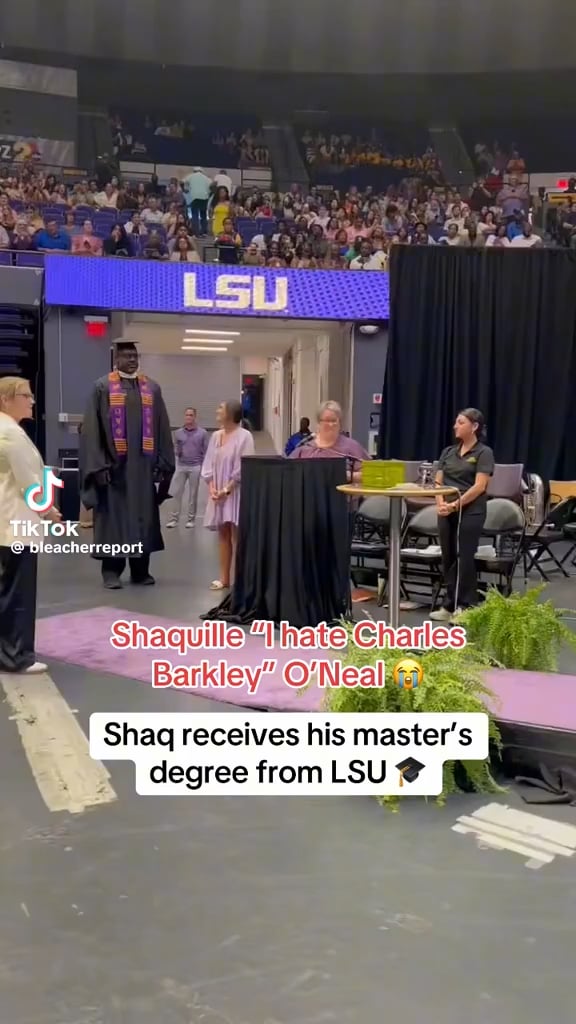 Shaquille “I hate Charles Barkley” O’Neal receiving his master's degree from LSU