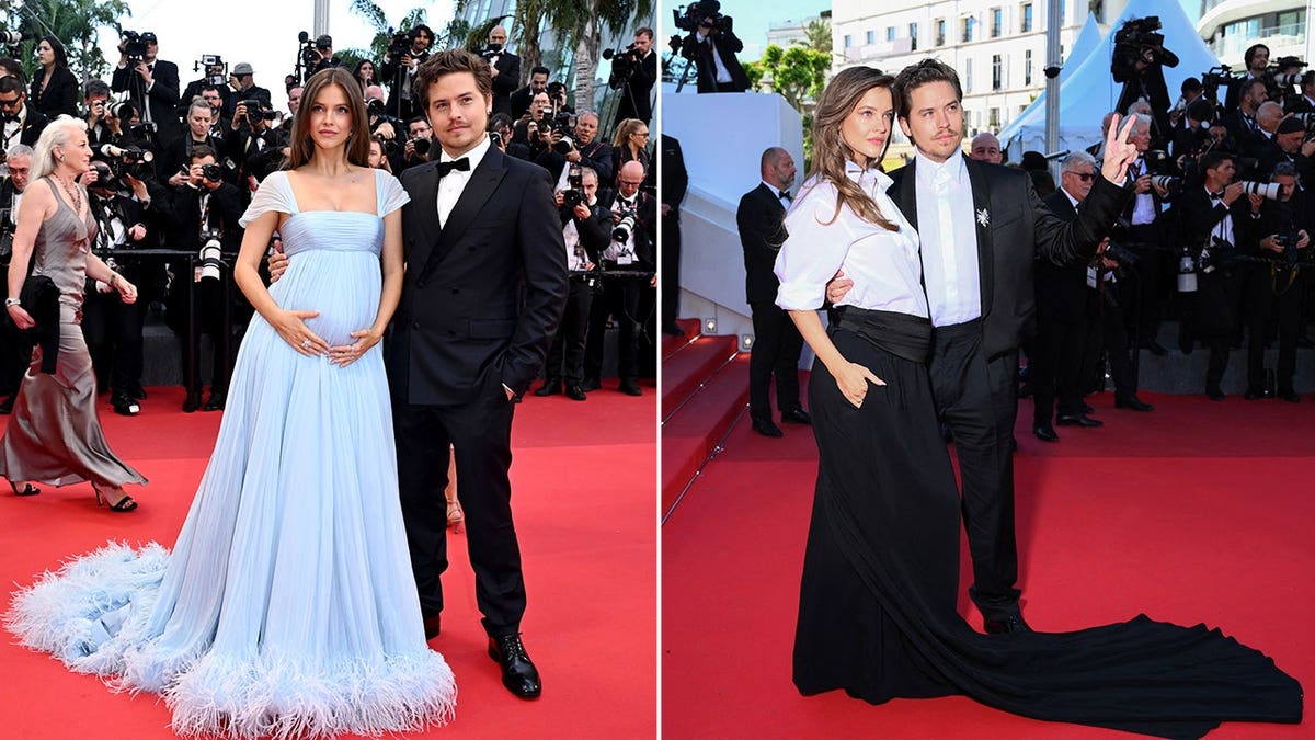 Barbara Palvin and Dylan Sprouse arriving for film screenings at the 79th annual Cannes Film Festival at Palais des Festivals.