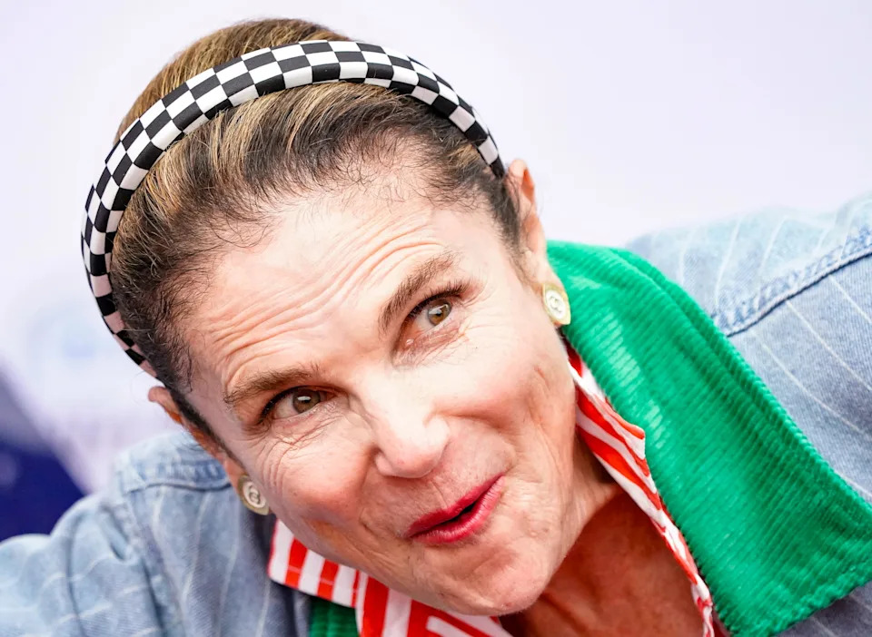 Actress and singer Tovah Feldshuh walks the celebrity red carpet on Sunday, May 24, 2026, during the 110th running of the Indianapolis 500 at Indianapolis Motor Speedway.