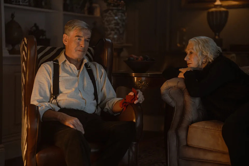One source alleged that the axed actor was bothered by the show featuring more of Mirren and Pierce Brosnan (pictured together here). Luke Varley/Paramount+
