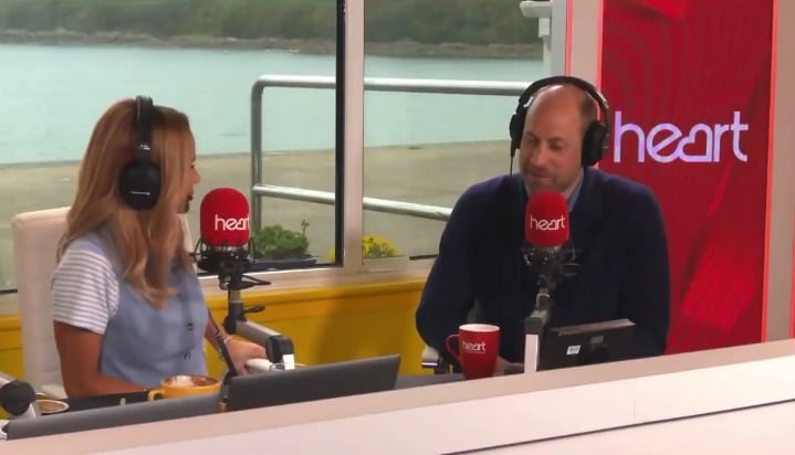 Prince William on Heart Radio this morning, praising Kate and her Early Years work