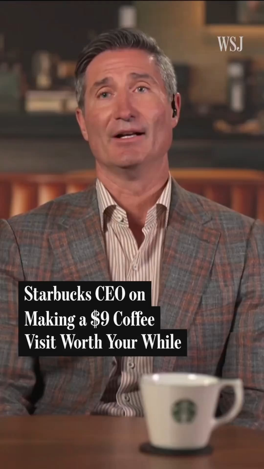 Starbucks CEO defends a $9 coffee by saying that it's not a $10 coffee and "you get a premium experience"