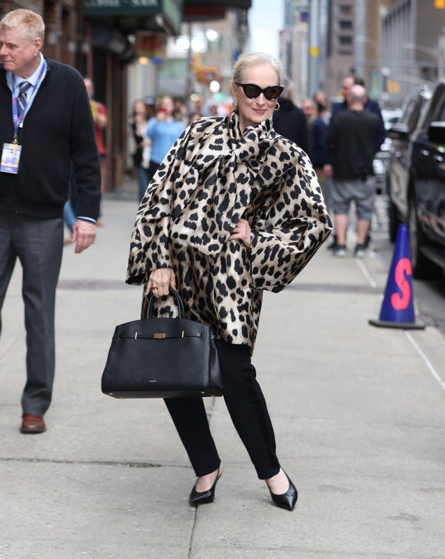 new york, ny april 01: meryl streep is seen on april 01, 2026 in new york city. (photo by jason howard/bauer griffin/gc images)