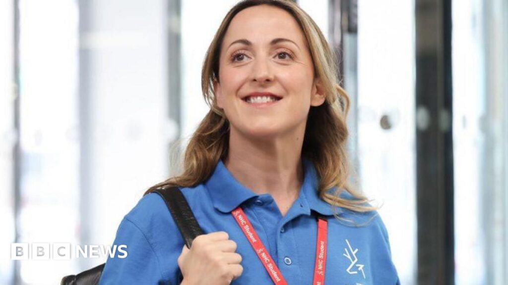Former EastEnders star Natalie Cassidy trains as a carer after her dad’s death Natalie Cassidy stands in a building, smiling, wearing the blue polo shirt of North Hertfordshire College and carrying a black rucksack
