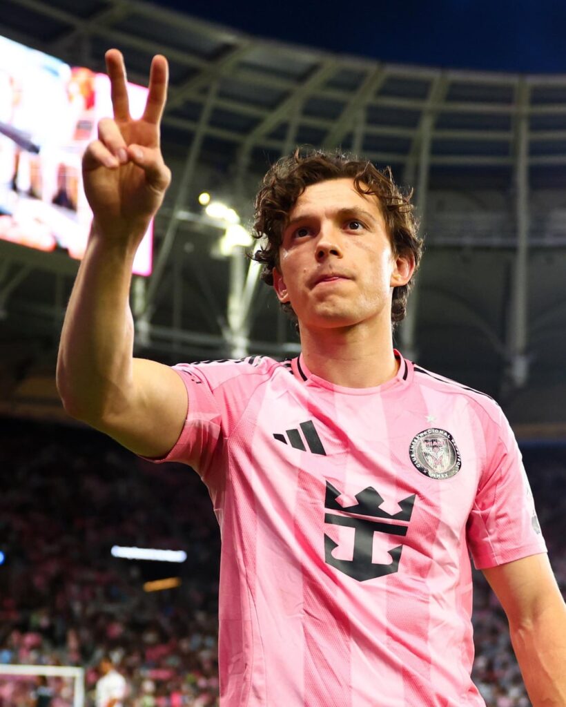 Tom Holland at the Inter Miami CF v Philadelphia Union MLS match in Miami, Florida. (May 24, 2026)