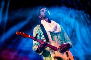 Toeareg-songwriter and guitarist Mdou Moctar performs on stage at Lowlands, Biddinghuizen, Netherlands 21st August 2022 (Photo by Paul Bergen/Redferns)