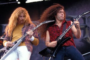 UNSPECIFIED - JANUARY 01:  Photo of Marty FRIEDMAN and Dave MUSTAINE and MEGADETH; L-R: Dave Mustaine, Marty Friedman performing live on stage  (Photo by Mick Hutson/Redferns)