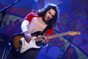 Red Hot Chili Peppers guitarist John Frusciante performs on the east stage Saturday at Woodstock '99 in Rome, New York at Griffiss AFB Park for the 30th Anniversary Concert.  They are among over 45 bands performing on one of four stages July 23-25.  (Photo by Frank Micelotta/ImageDirect)