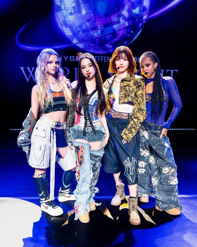 HYBE × Geffen have revealed their new global girl group is named SAINT SATINE, consisting of members Samara, Emily, Lexie and Sakura