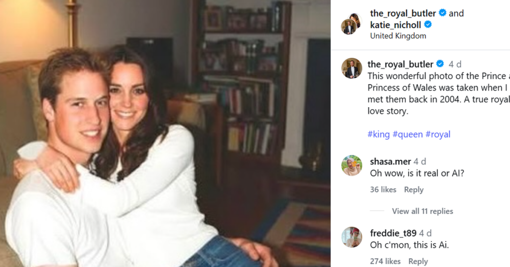 Former royal butler Grant Harrold apologises after being fooled by fake AI image of Prince William and Kate Middleton