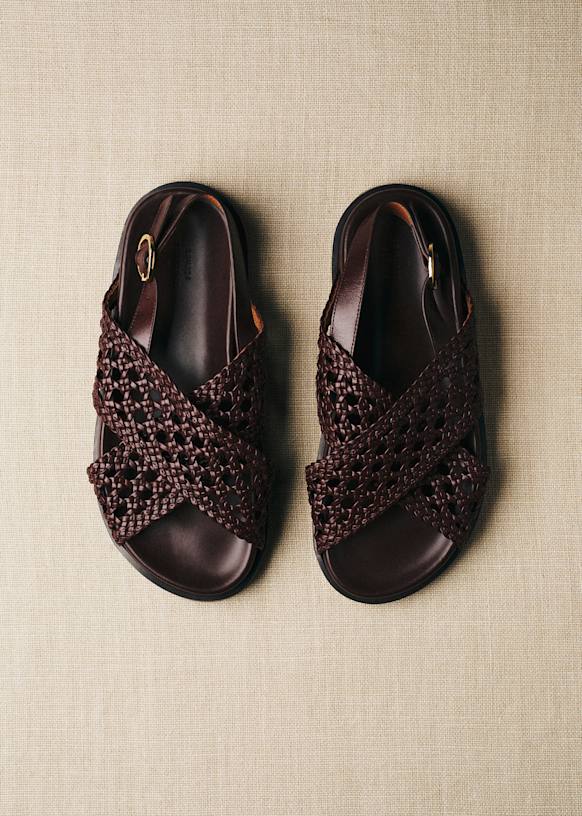 Tilda Low Sandals - Smooth Chocolate - Bovine Leather - S&eacute;zane