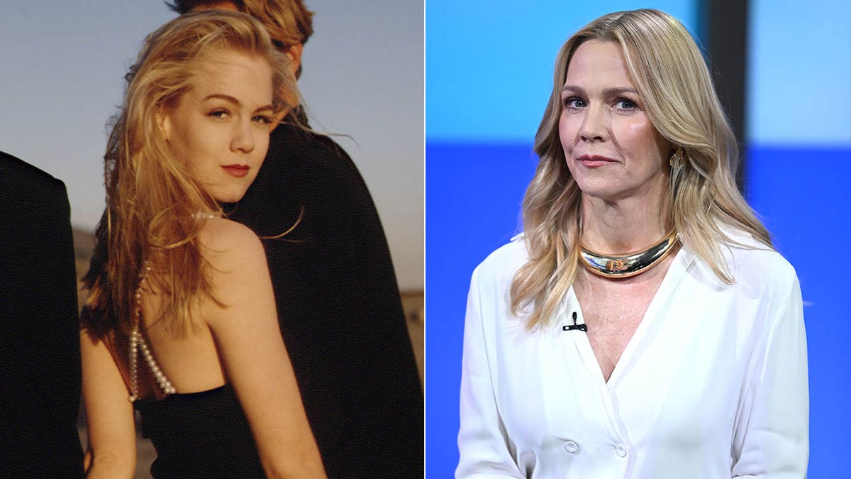 A split of Jennie Garth in 90210 and Jennie in 2026