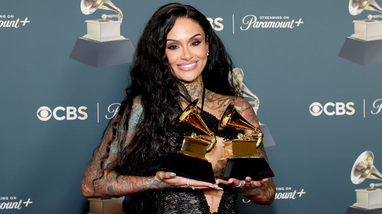Kehlani posing in the press room during the 68th GRAMMY Awards