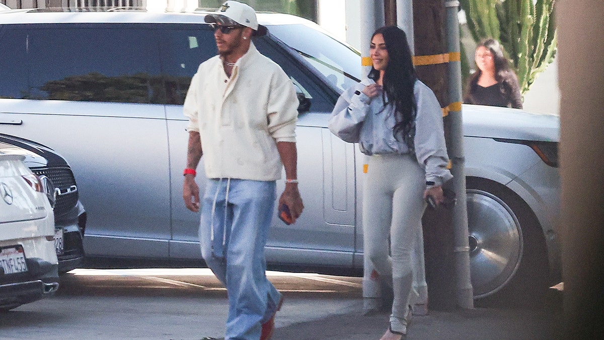 Kim Kardashian and Lewis Hamilton photographed in Los Angeles in April 2026.