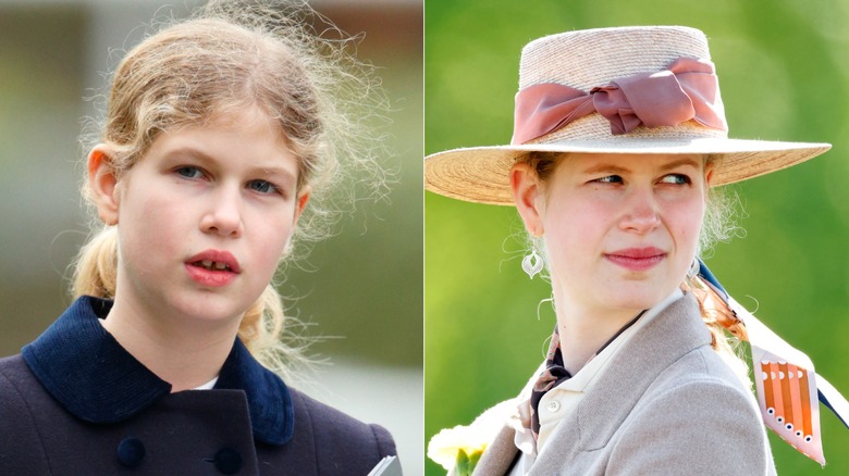 Lady Louise Windsor as a young girl in 2015 and more recently in 2024.