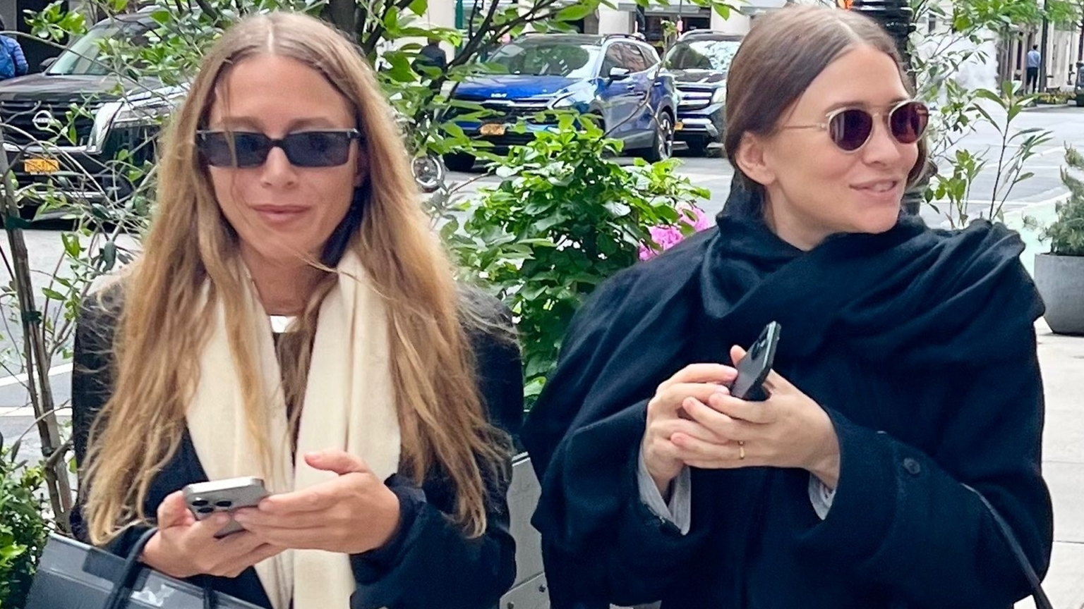 Mary-Kate and Ashley Olsen were spotted in New York City wearing matching The Row bags