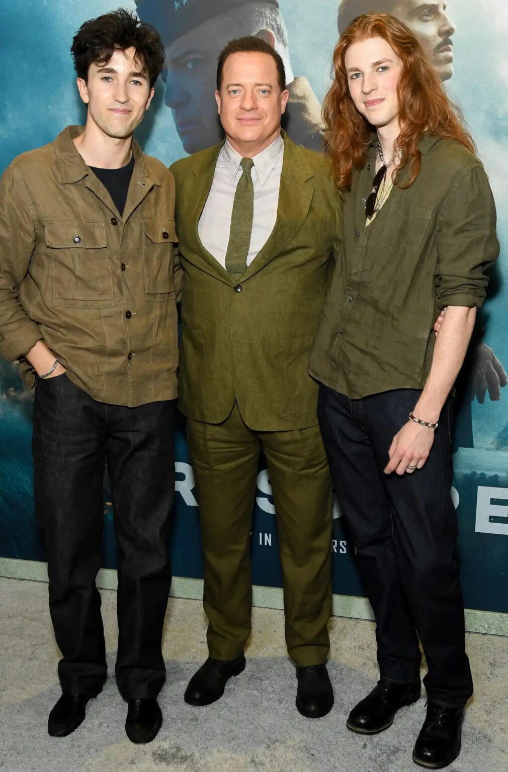 Brendan Fraser stepped out with two of his kids (Griffin, 23 and Leland, 20) at his Pressure movie premiere in New York