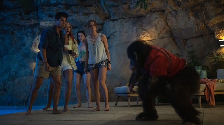Nick, Kate, Hannah, and Lucy facing off with Ben in Primate