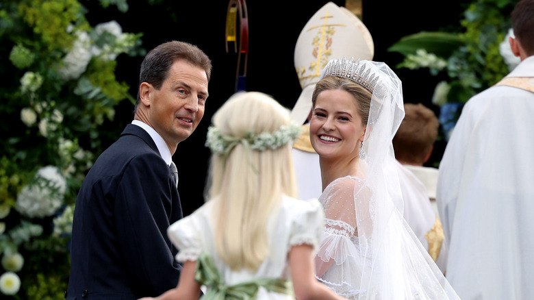 Hereditary Prince Alois and Princess Marie Caroline on her wedding day