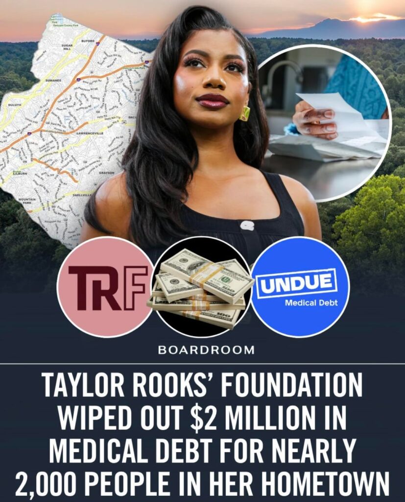 Taylor Rooks the NBA on Prime Video host is paying it forward through a partnership between her foundation and Undue Medical Debt to help erase more than $2M in medical debt for nearly 1,800 residents in Gwinnett County, the Atlanta suburb where she grew up.