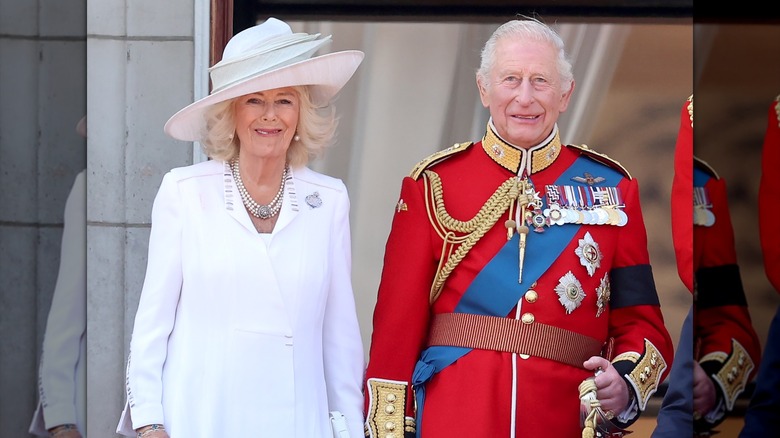 King Charles and Queen Camilla at the Trooping the Colour ceremony in 2025