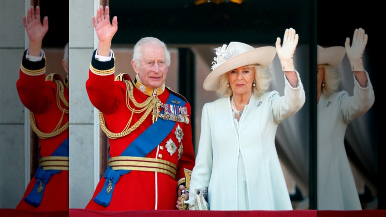 King Charles and Queen Camilla at the Trooping the Colour ceremony in 2024