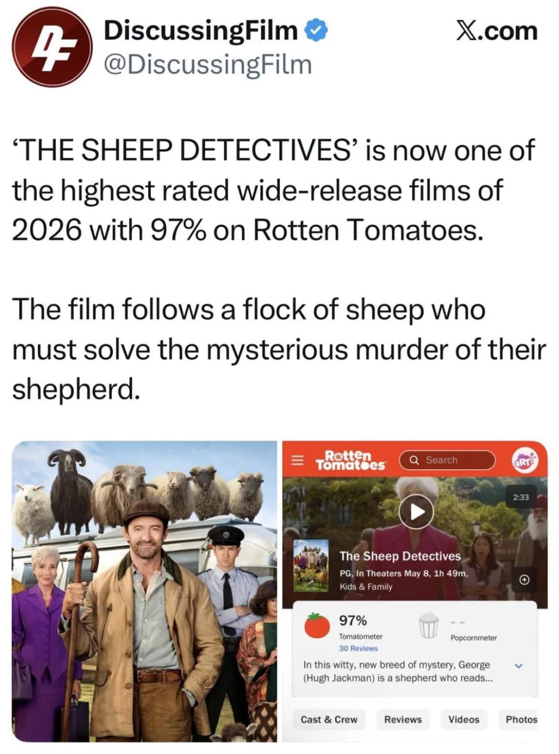 The Sheep Detectives is getting amazing early reviews.