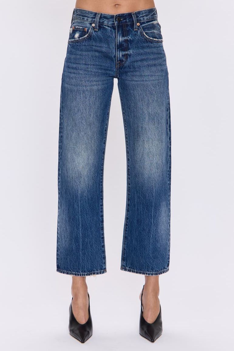 Lexi Distressed Crop Barrel Jeans