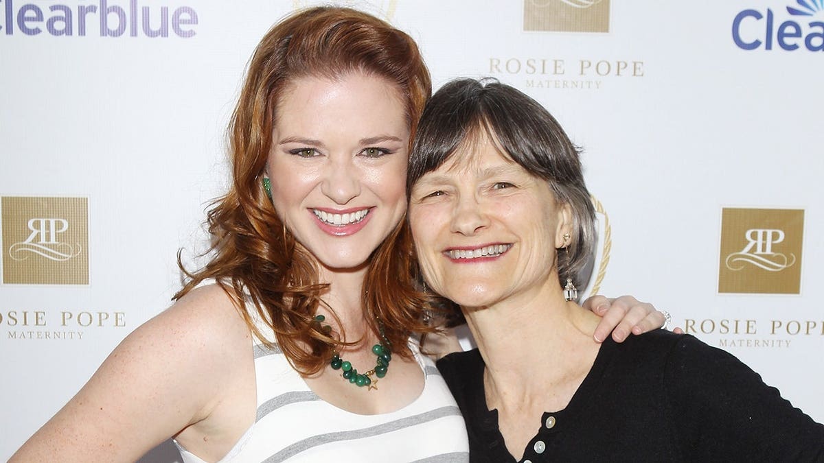 Sarah Drew and her mom arriving at a maternity store event in Santa Monica