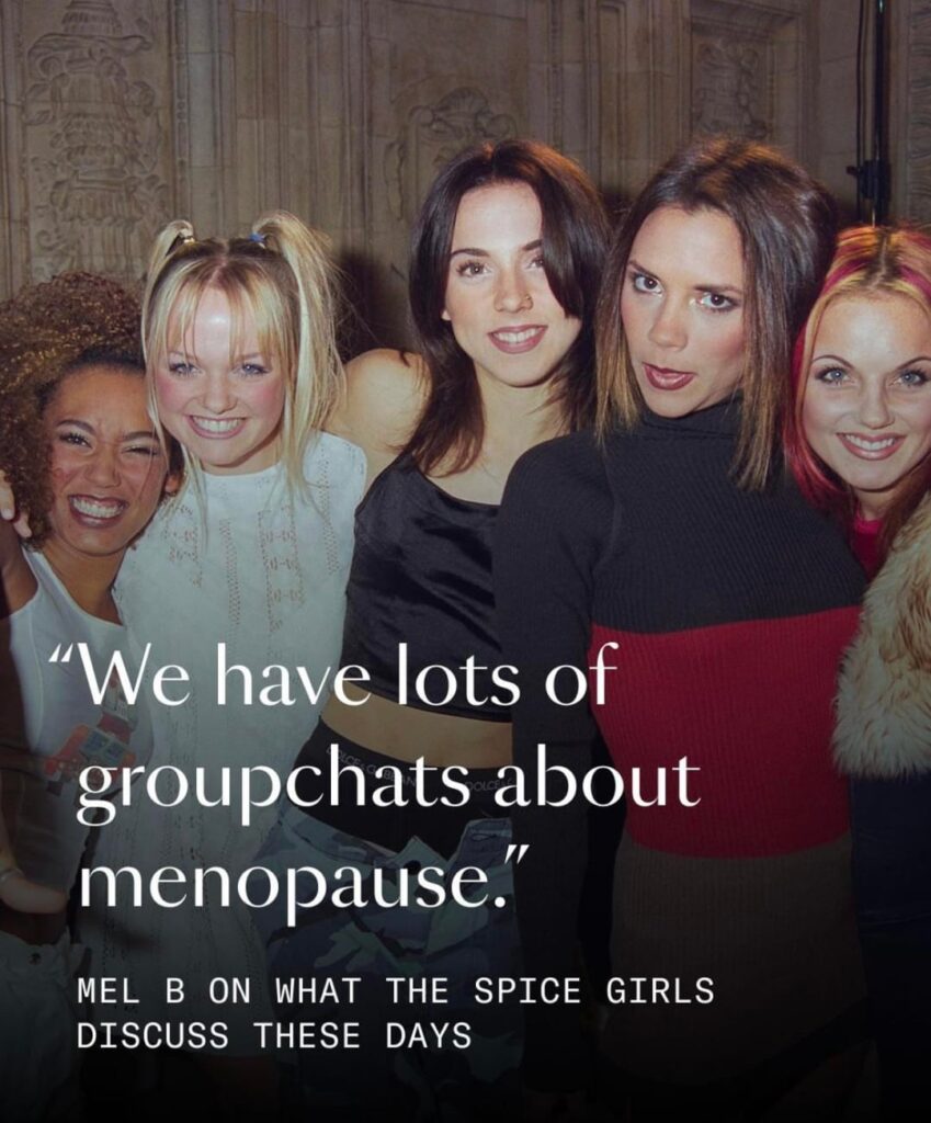 Mel B got candid about feeling good in her current stage of life; revealing that theSpice Girls are there for each other through menopause and how her thoughts on beauty have evolved “We try and paint our faces and do this, that, and the other, but you have to feel it from within.” (Via Bustle)