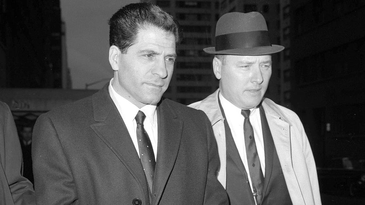 Sonny Franzese in police custody in New York.