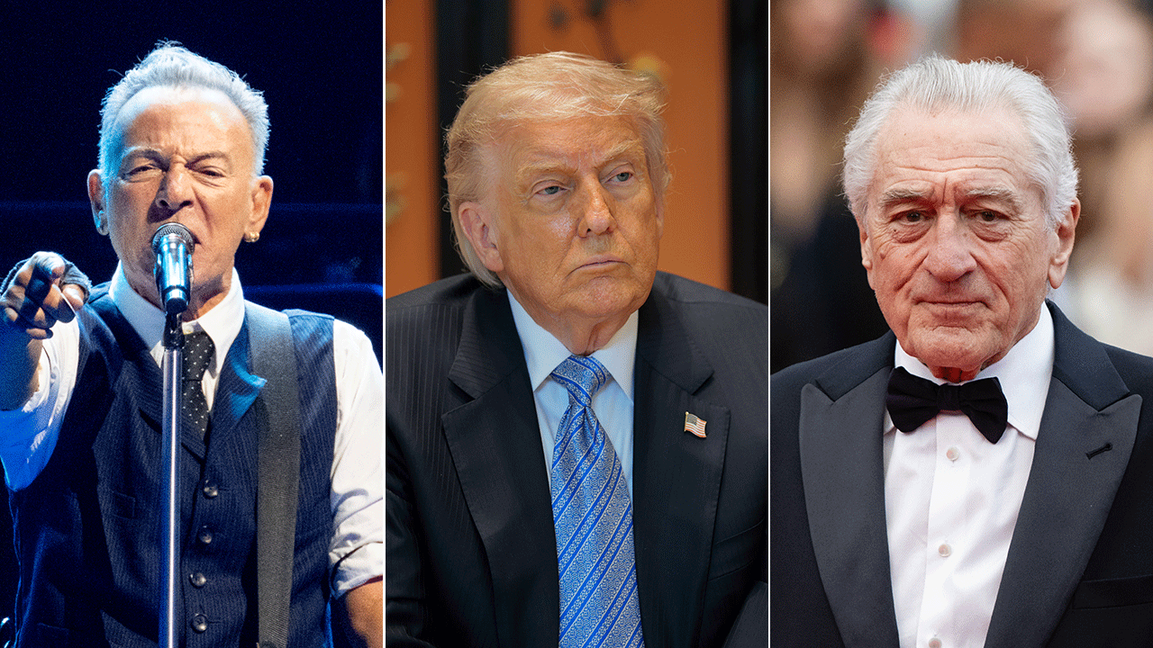 Split of Trump, Bruce Springsteen and Rober De Niro