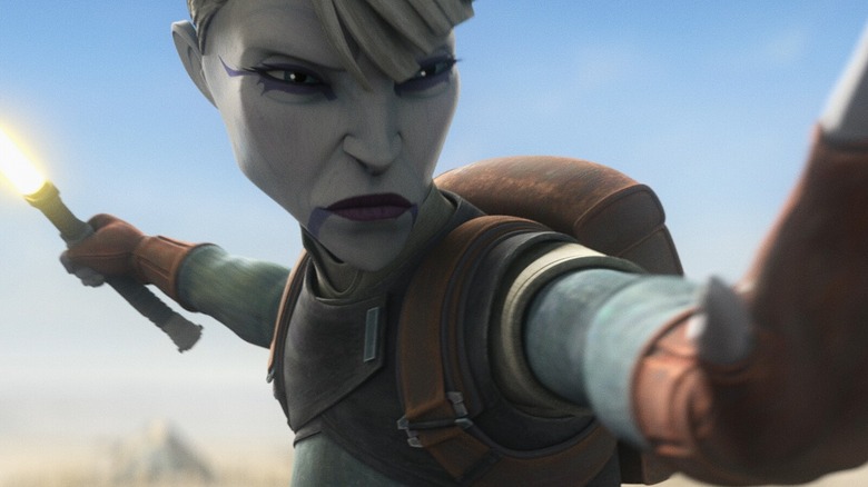 Asajj Ventress wields a yellow lightsaber in Tales of the Underworld