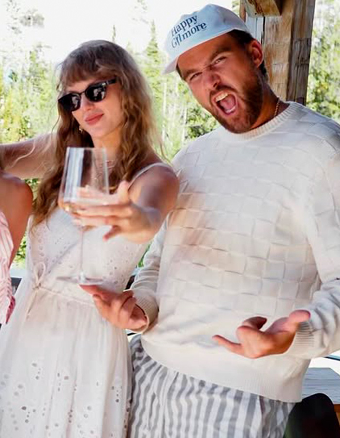 Taylor Swift wedding plans featuring casual summer attire and celebratory mood