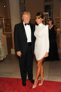 Donald Trump (L) and Melania Trump attend the Metropolitan Museum of Artâ€™s 2012 Costume Institute Gala featuring the debut of â€œSchiaparelli and Prada: Impossible Conversations.â€�
