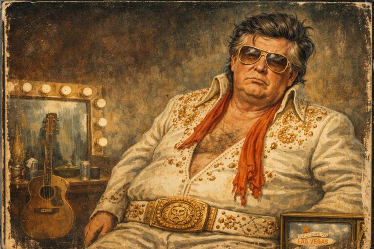 Grandpa Pudding Brains thinks he’s bigger than Elvis Grandpa Pudding Brains thinks he’s bigger than Elvis