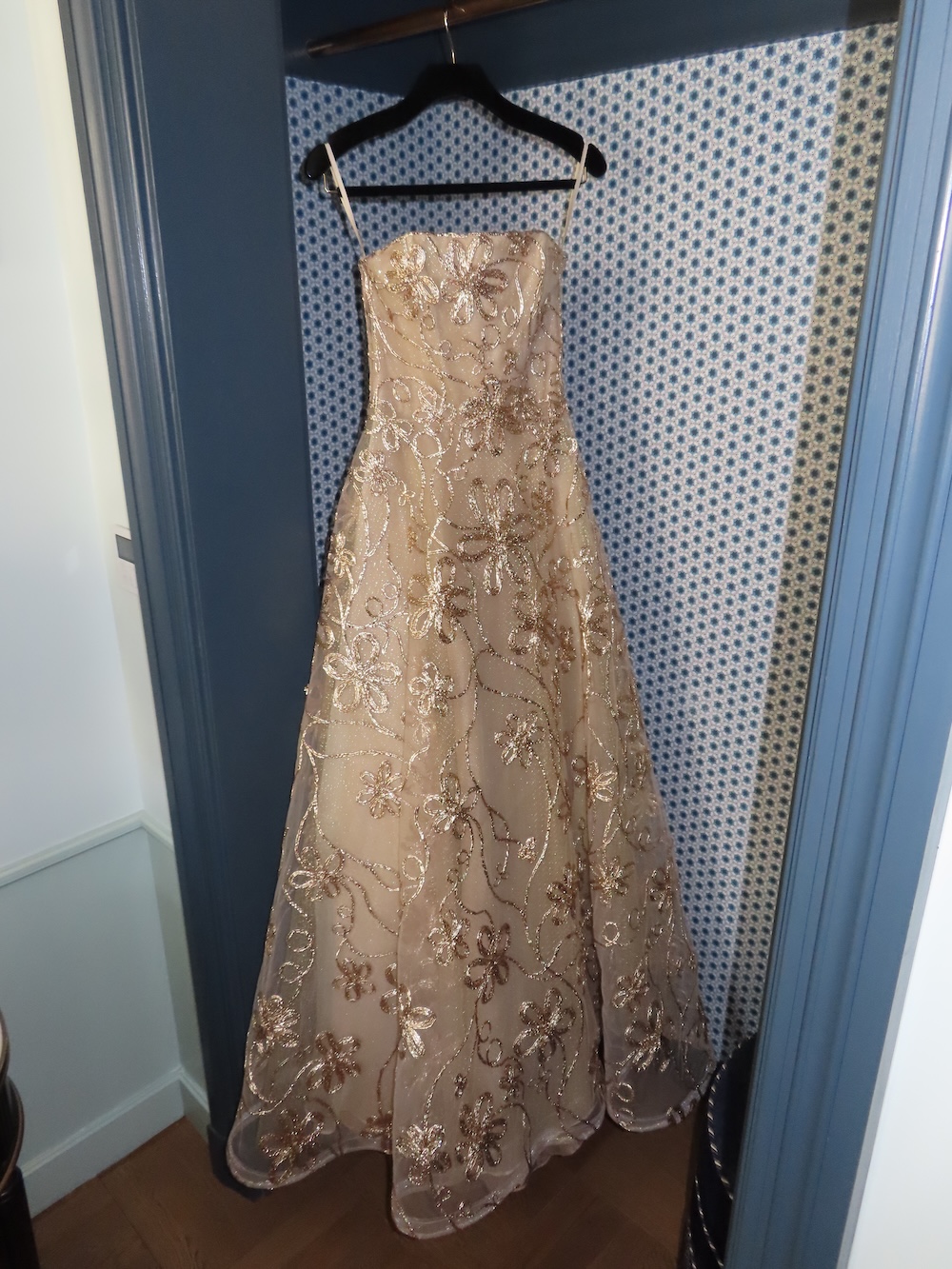Supriya Ganesh in her Naeem Khan dress for the gold gala