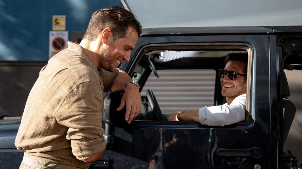 Jake Gyllenhaal Rooted for Henry Cavill on In the Grey Set Jake Gyllenhaal Rooted for Henry Cavill on In the Grey Set