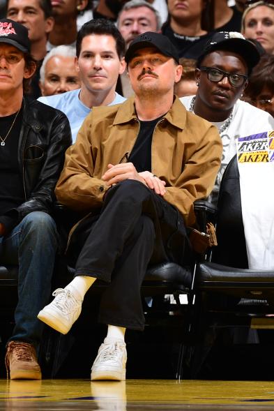 Leonardo DiCaprio attends the game between the Los Angeles Lakers and the Oklahoma City Thunder.