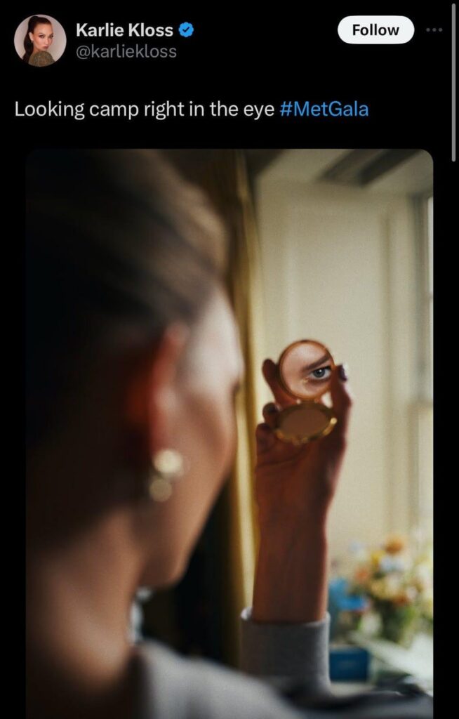 Throwback to Karlie Kloss looking camp right in the eye at the 2019 Met Gala