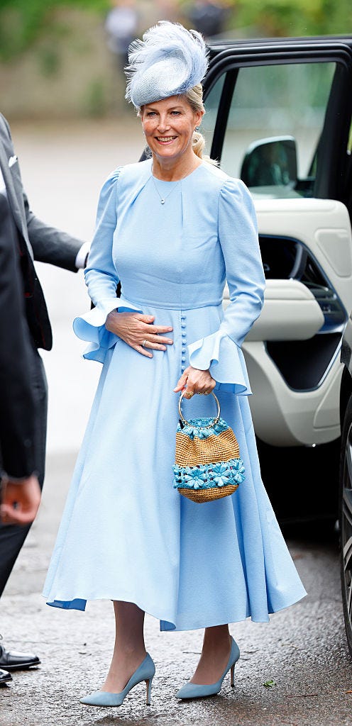 kemble, england june 06: (embargoed for publication in uk newspapers until 24 hours after create date and time) sophie, duchess of edinburgh attends the wedding of peter phillips and harriet sperling at all saints church on june 6, 2026 in kemble, england. peter phillips, son of princess anne, princess royal and eldest grandchild of queen elizabeth ii, will marry nhs nurse and writer harriet sperling during a ceremony at all saints church in kemble today. (photo by max mumby/indigo/getty images)