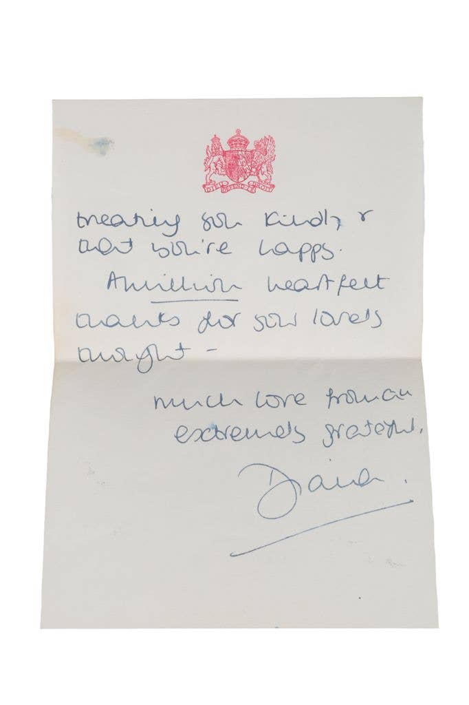 A signed letter from Princess Diana