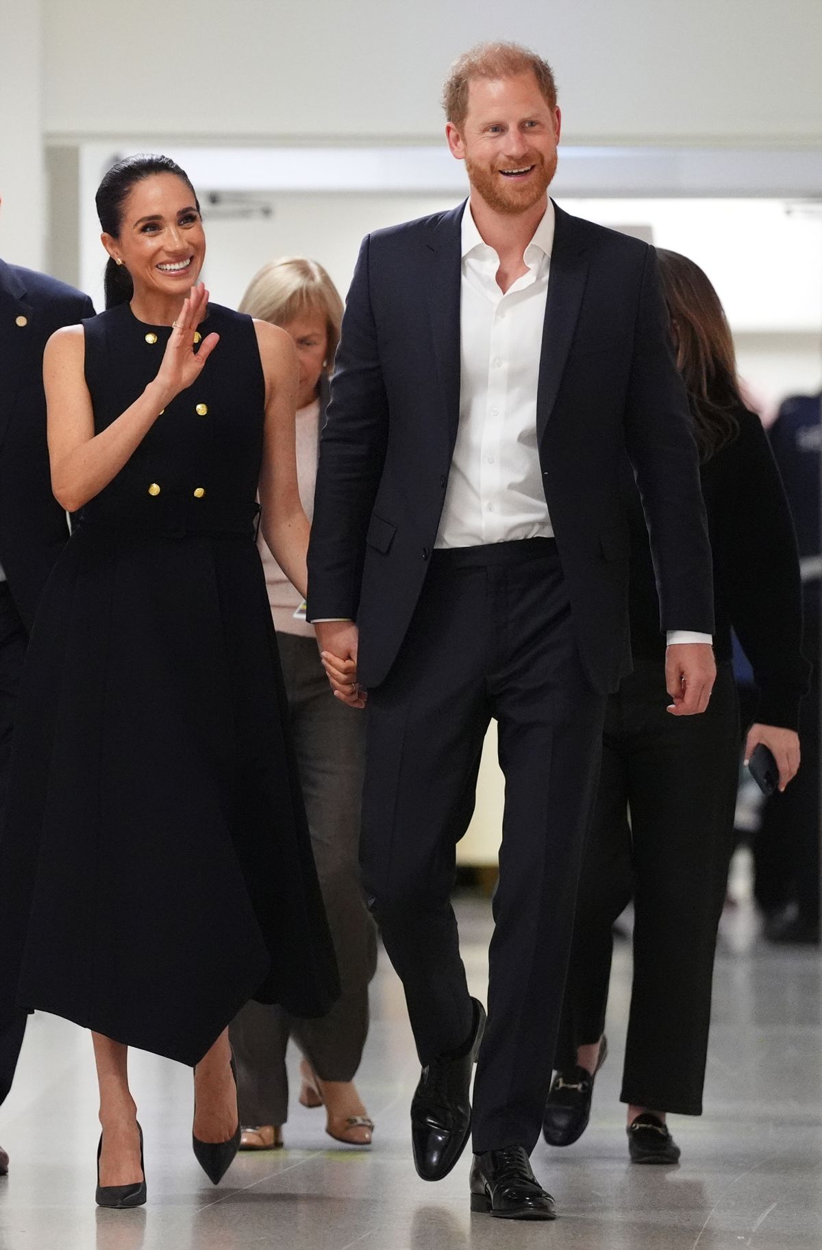 Britain's Prince Harry and Meghan Markle, the Duke and Duchess of Sussex, visit the Royal Children's Hospital Melbourne, Australia Tuesday, April 14, 2026.