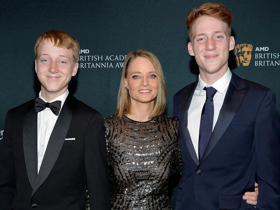 Christopher 'Kit' Bernard Foster, Jodie Foster, and Charles Bernard Foster on October 28, 2016 in Beverly Hills, California.Credit: Kevork Djansezian/BAFTA LA/Getty