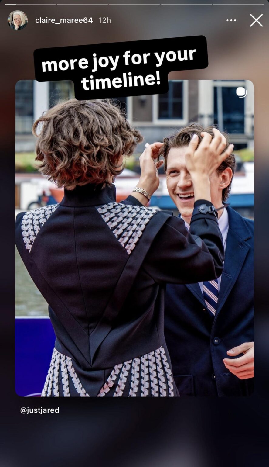 Zendaya’s mom shared a photo of Zendaya and Tom Holland: “more joy for your timeline!”