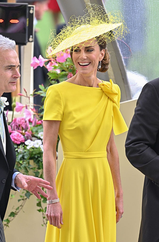 Royal Ascot 2026: Day 2 - Royalty ascot, england june 17 catherine, princess of wales smiles ahead of the prince of wales stakes presentation on day two of royal ascot 2026 at ascot racecourse on june 17, 2026 in ascot, england photo by samir husseinwireimage