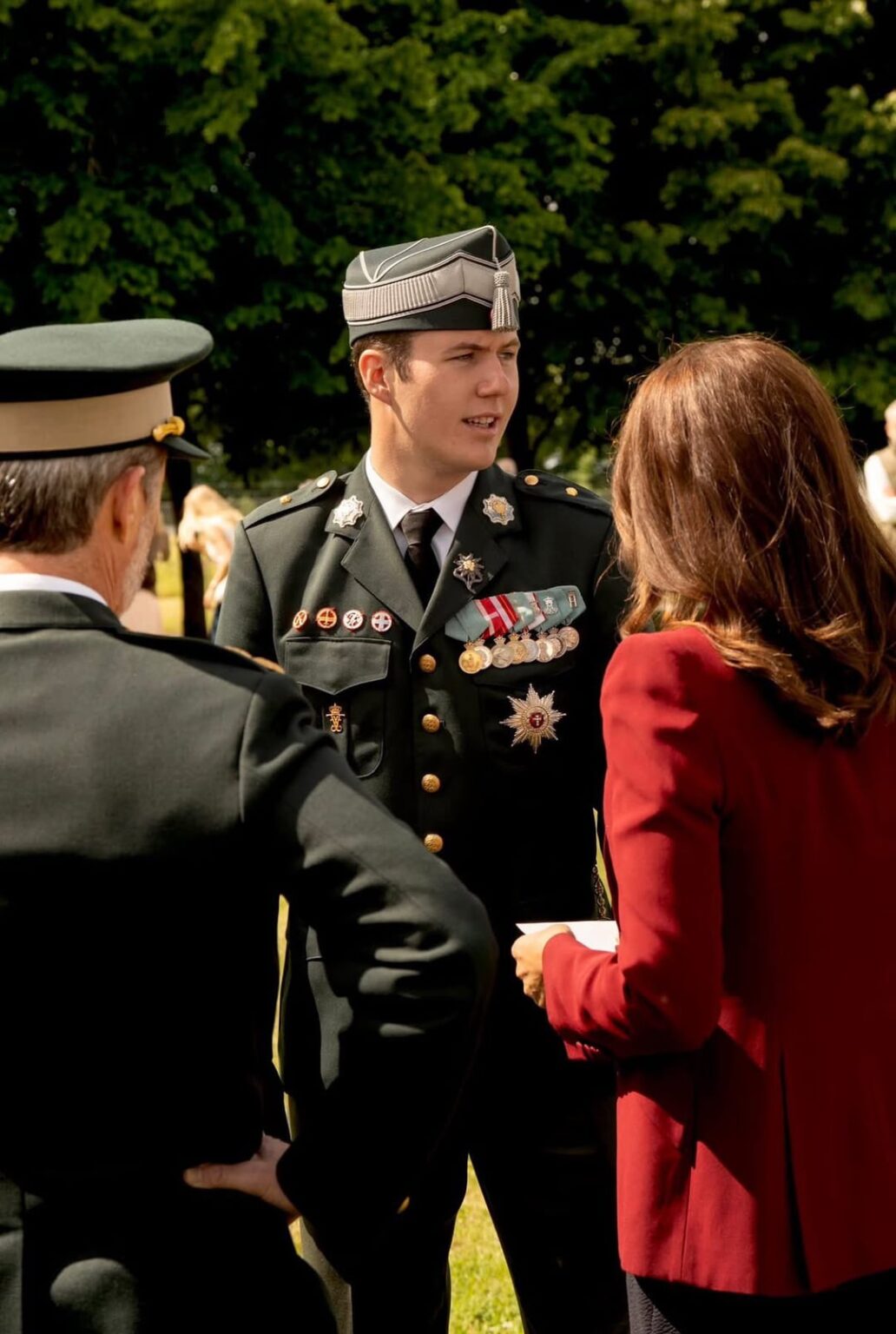 Crown Prince Christian completed officer training, earning the rank of second lieutenant. He will begin serving as a platoon leader in August.