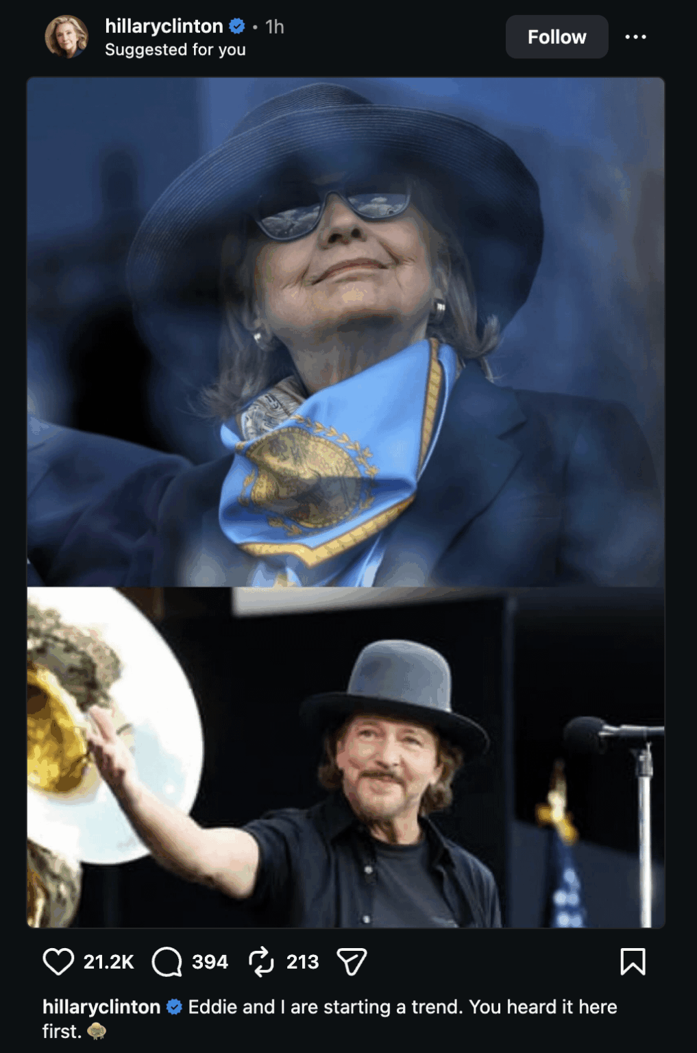 Hillary Clinton sported a wide-brimmed hat and dark shades as she attended the opening day of the Obama Presidential Center in Chicago on June 18th